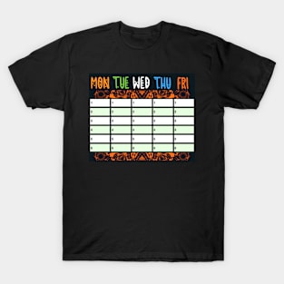 SCHOOL TIMETABLE STUDENT PLAN T-Shirt